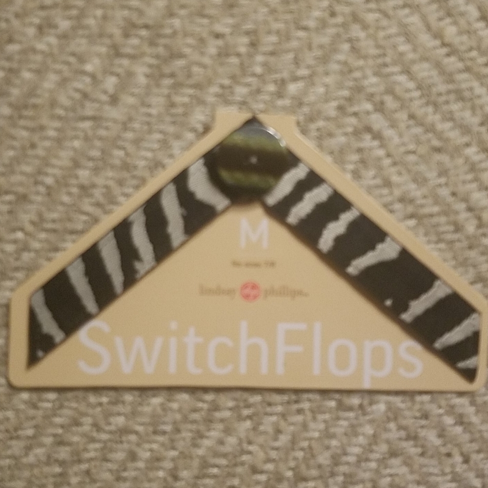 🚨Final Sale Lindsay Phillips Switch Flops Zebra Print Straps